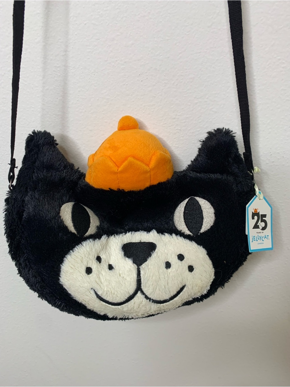 Jellycat bag crossbody NWT retired “Jack” Black Cat Plush